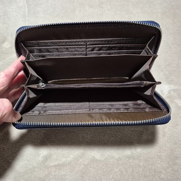 David Jones Navy Leather Wallet - Picture 2 of 2
